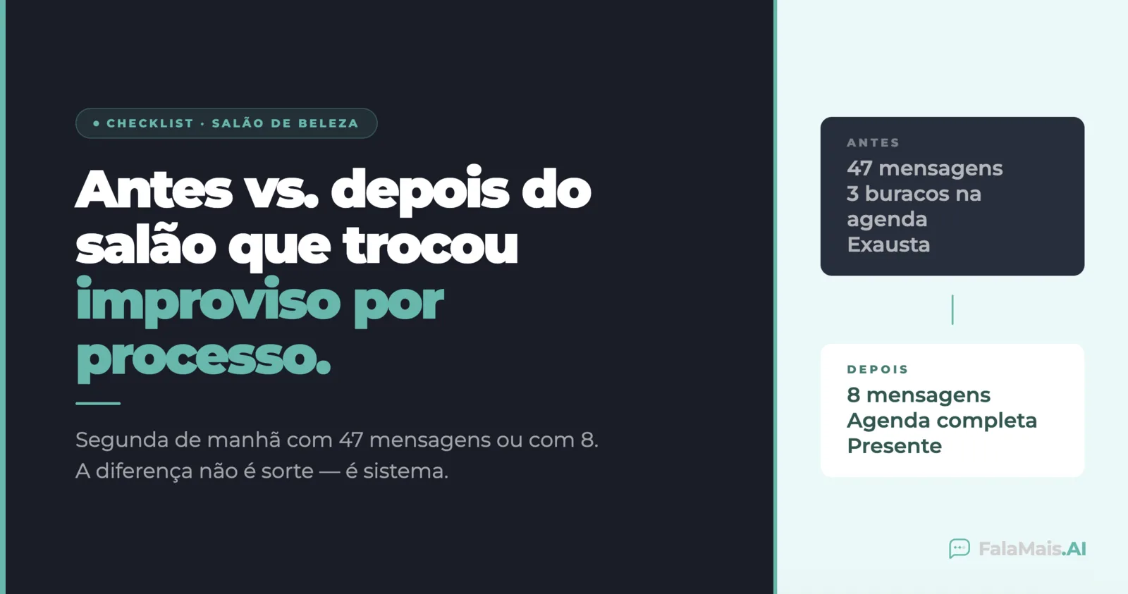 4 mudanças que organizam o WhatsApp de um salão de beleza (e eliminam o caos da segunda-feira)